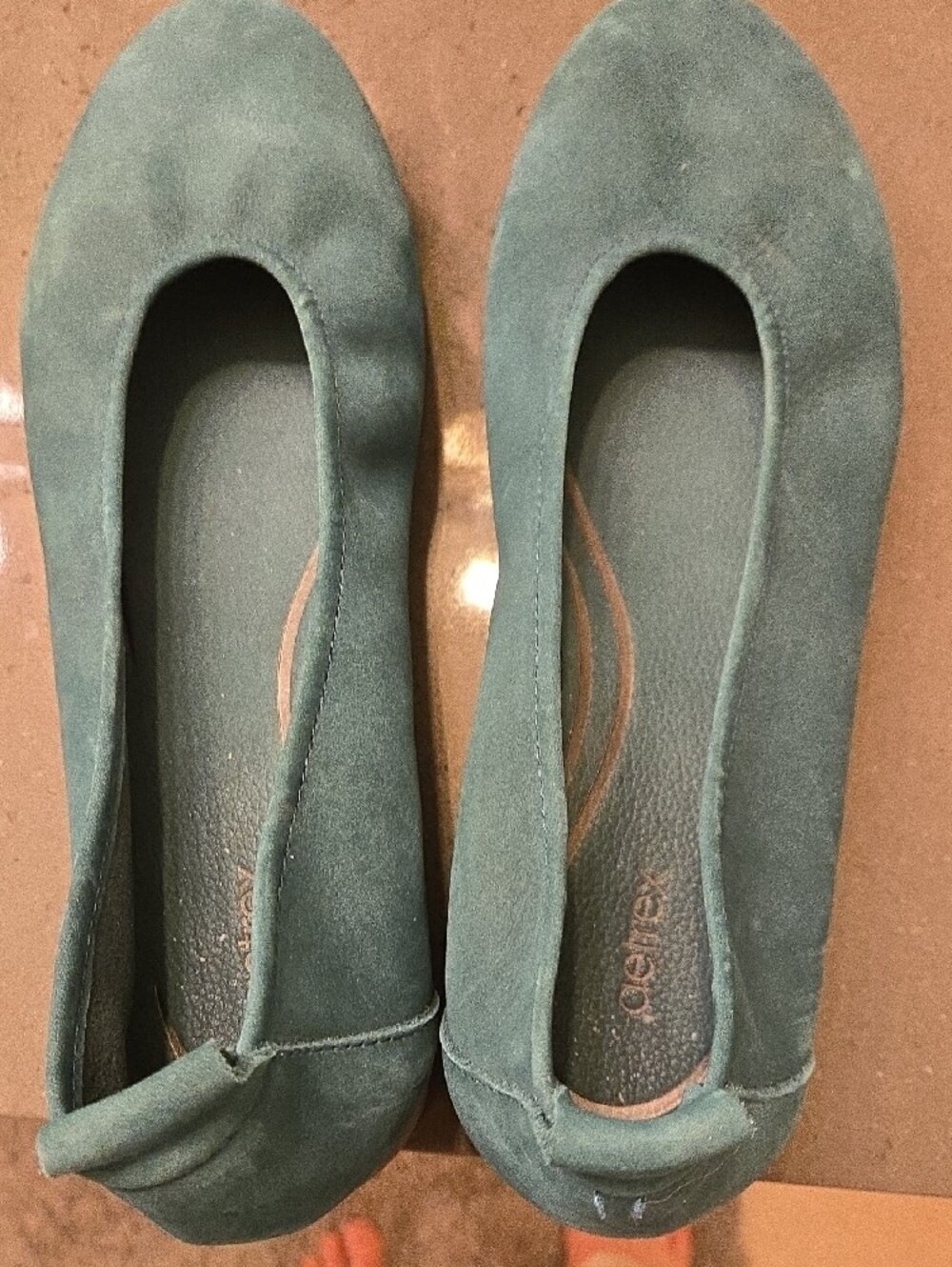 Aetrex Teal Suede Round-Toe Flats - Picture 6 of 6